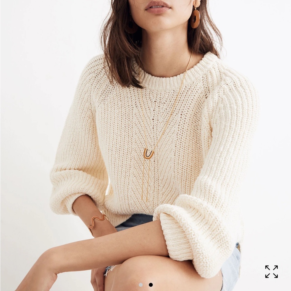 Madewell balloon sleeve cotton sweater - medium - Picture 8 of 8